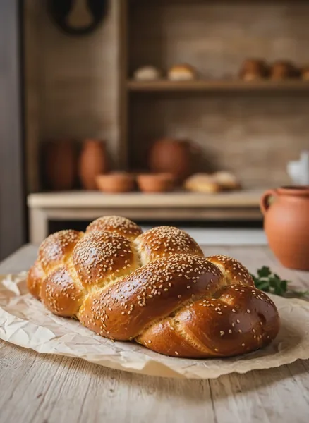 חלה טרייה ומוזהבת מאפיית הבית